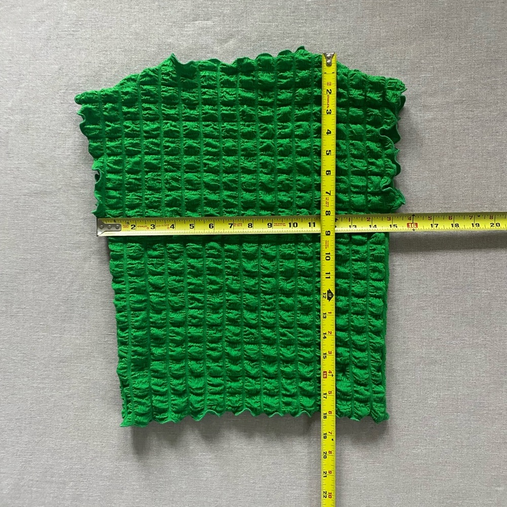 Poof! Vintage Green Textured Short Sleeve Top - Picture 7 of 7